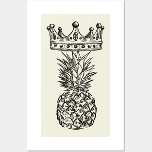 Pineapple King Illustration Posters and Art